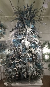 blue white trend elegant beautiful professional christmas tree dallas interior design baker group custom