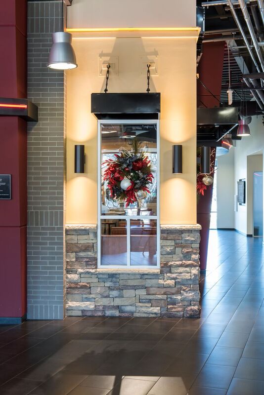 Christmas interior design holiday decor custom office corporate restaurant