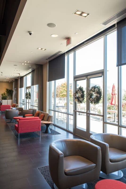 Christmas interior design holiday decor custom office corporate restaurant