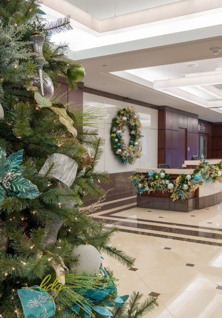 corporate interior decorating christmas holiday dallas office